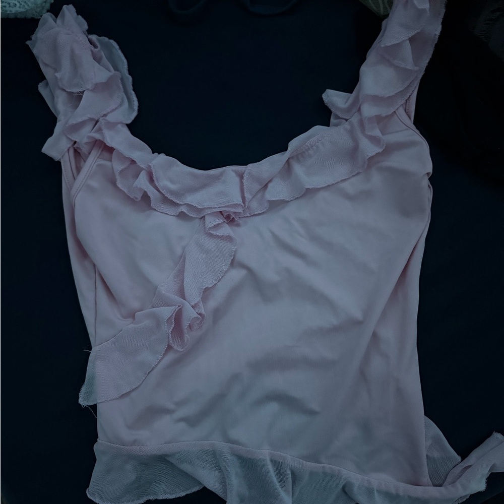 Chic Ruffled Pink Women's Top